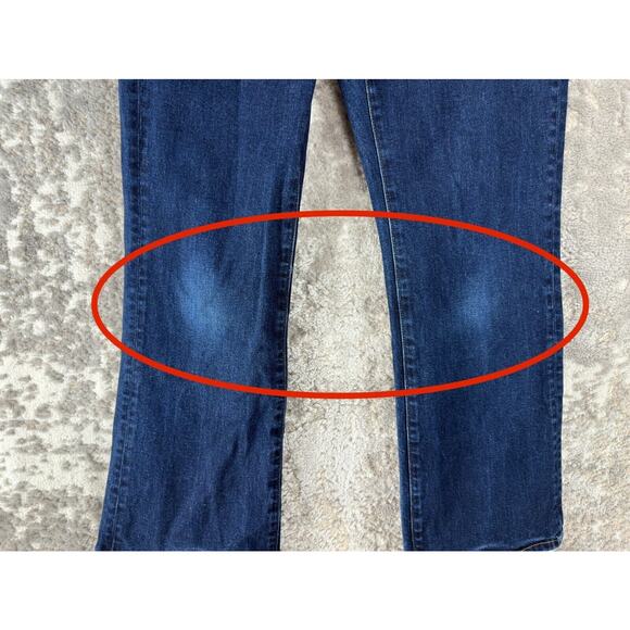 Uniqlo Sz 28 High Rise Slim Flared Jeans Blue Stretch Denim Pants - Picture 2 of 14